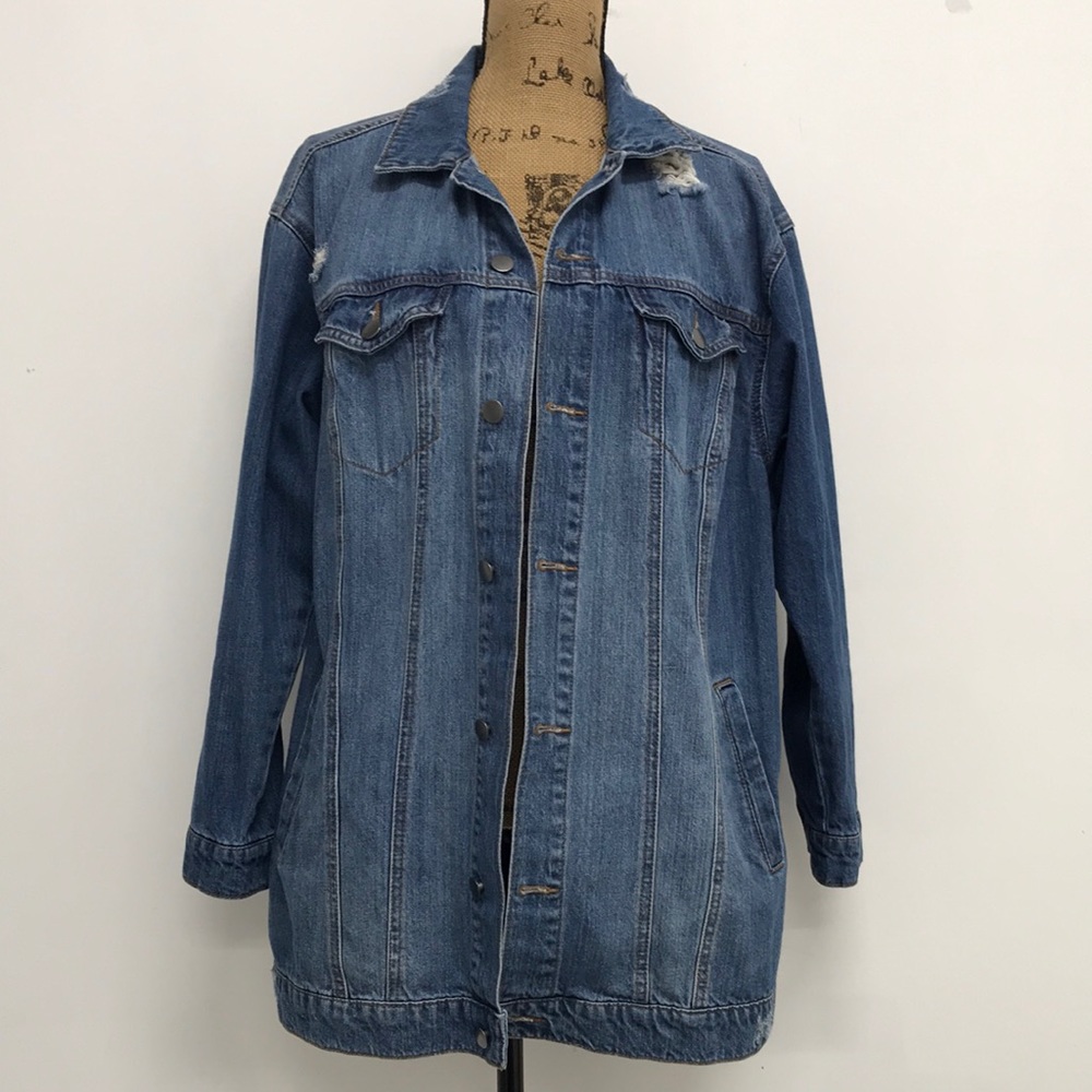 BP from Nordstrom Oversized Long Jean Jacket Size small